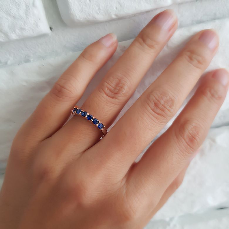 Bague saphir - Sophistiquée et Glamour - Or rose - 7