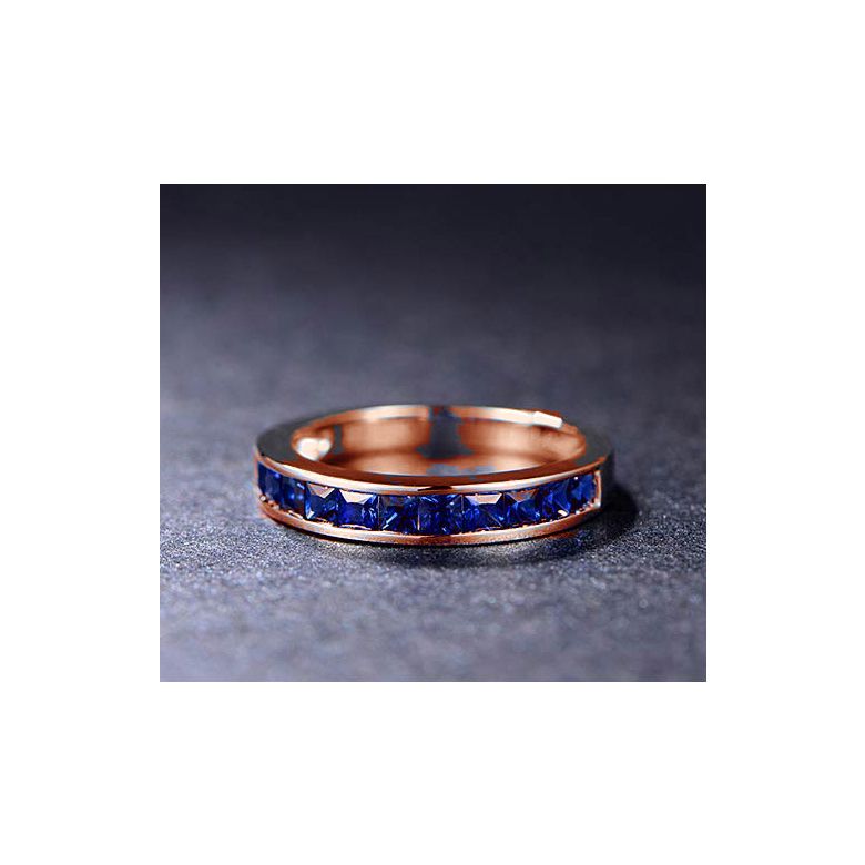 Or rose 18 carats - Bague saphirs carrés - 3
