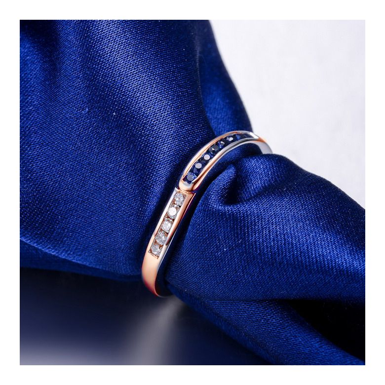Bague Duale diamants saphirs et Or rose - 2