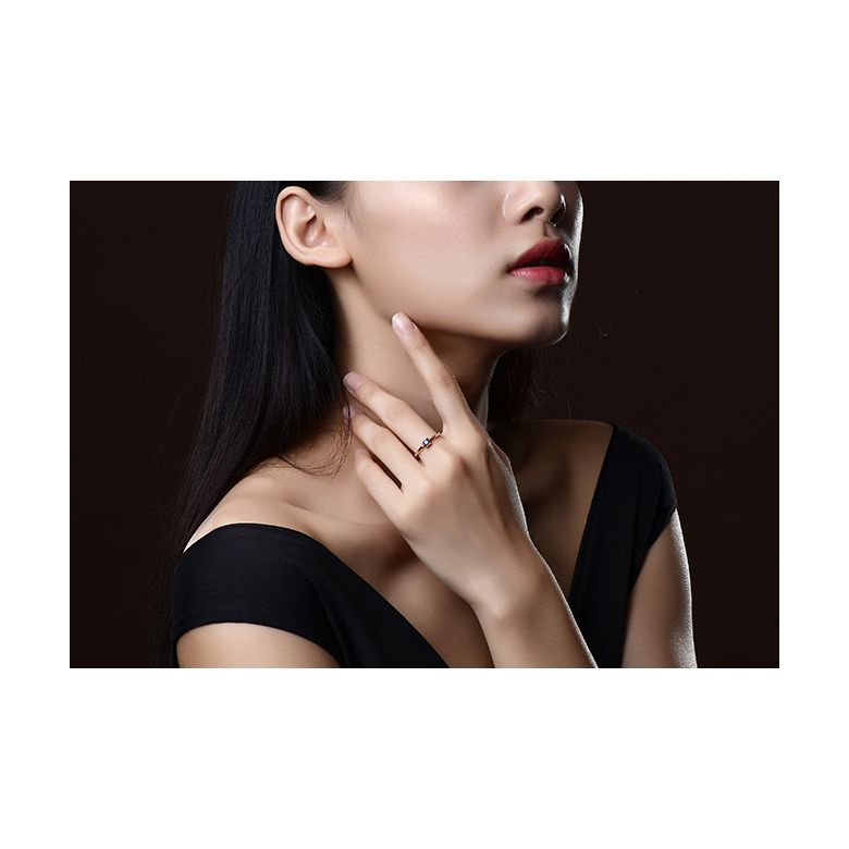 Bague de fiancailles Or rose et saphir princesse - 4