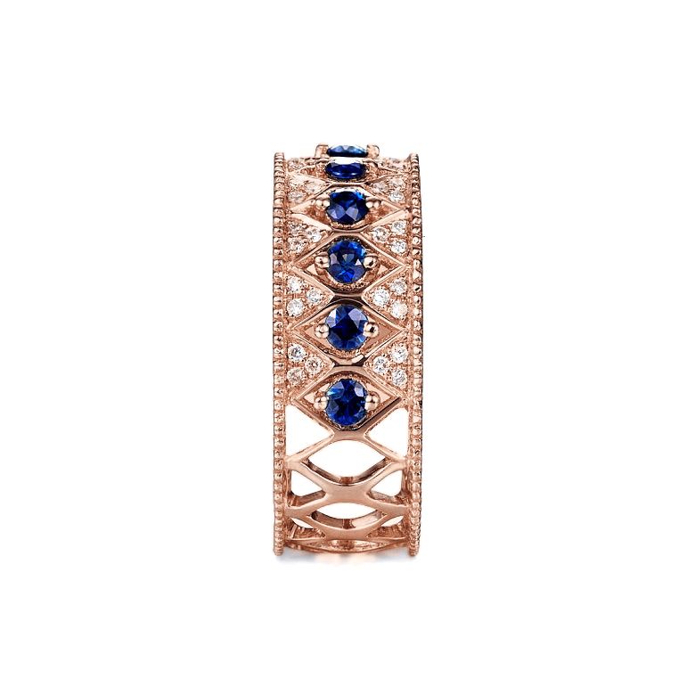 Bague saphir Palais Farnese - Or rose, saphir & diamant - 4
