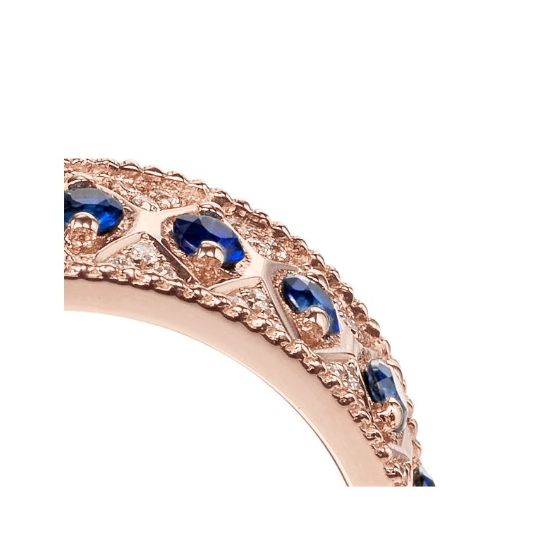 Bague saphir Palais Farnese - Or rose, saphir & diamant - 5