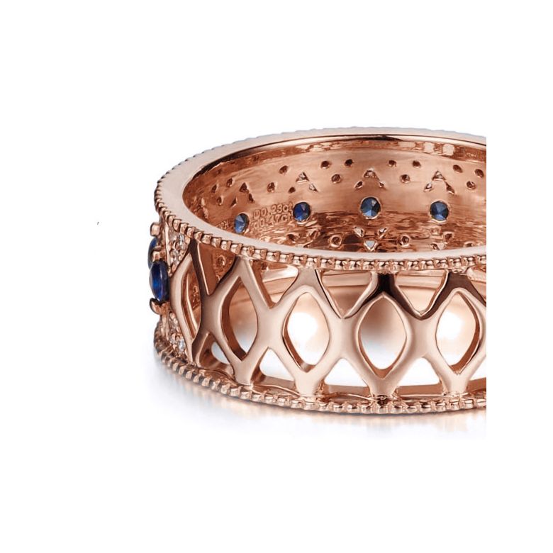 Bague saphir Palais Farnese - Or rose, saphir & diamant - 6