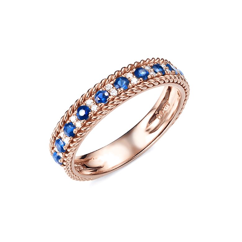 Bague saphir - Tempietto - Or rose, diamant, saphir - 1