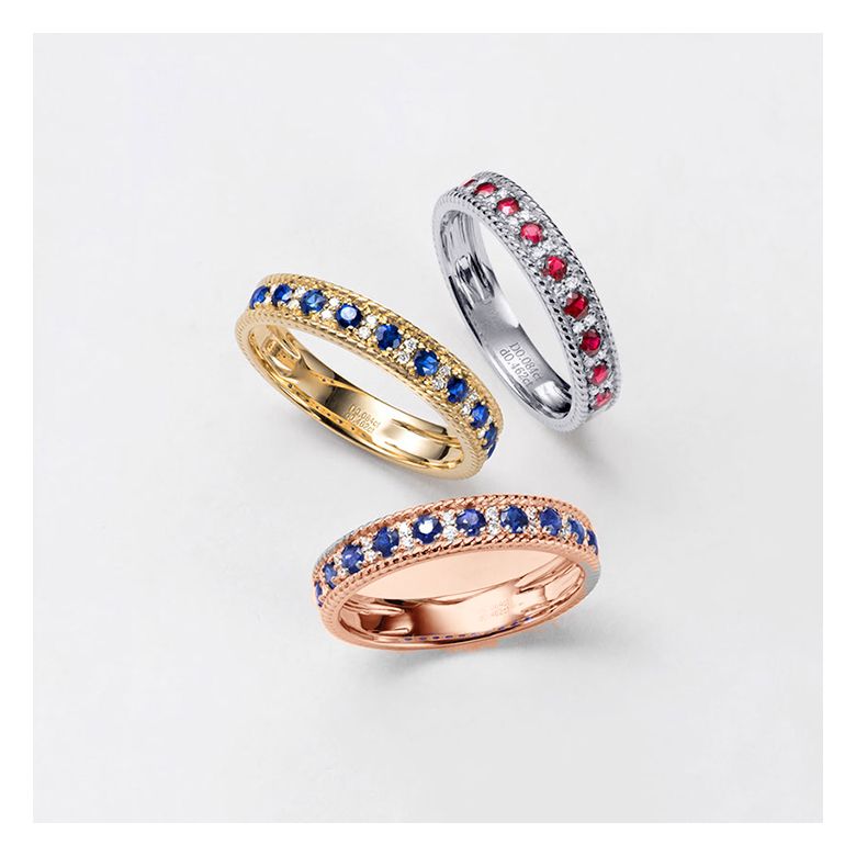 Bague saphir - Tempietto - Or rose, diamant, saphir - 3