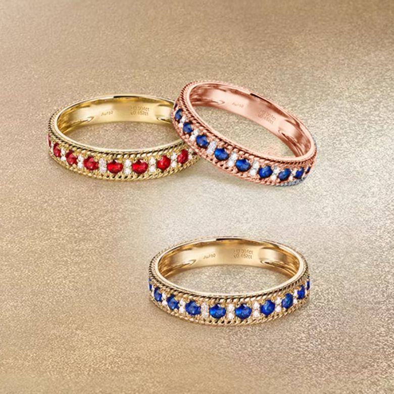 Bague saphir - Tempietto - Or rose, diamant, saphir - 5
