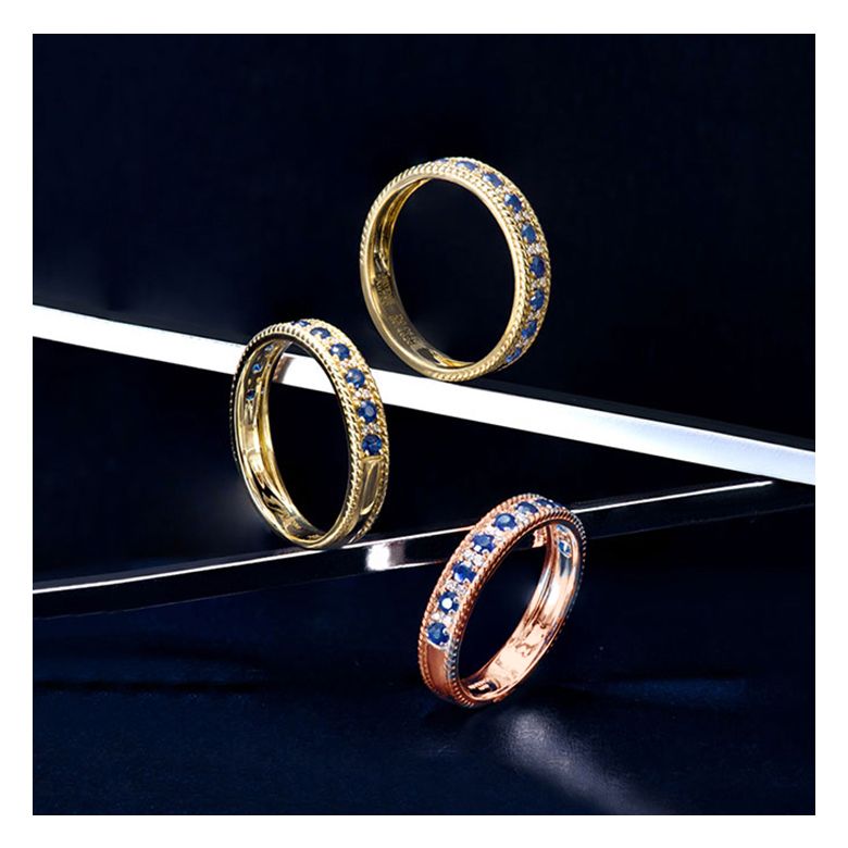 Bague saphir - Tempietto - Or rose, diamant, saphir - 6