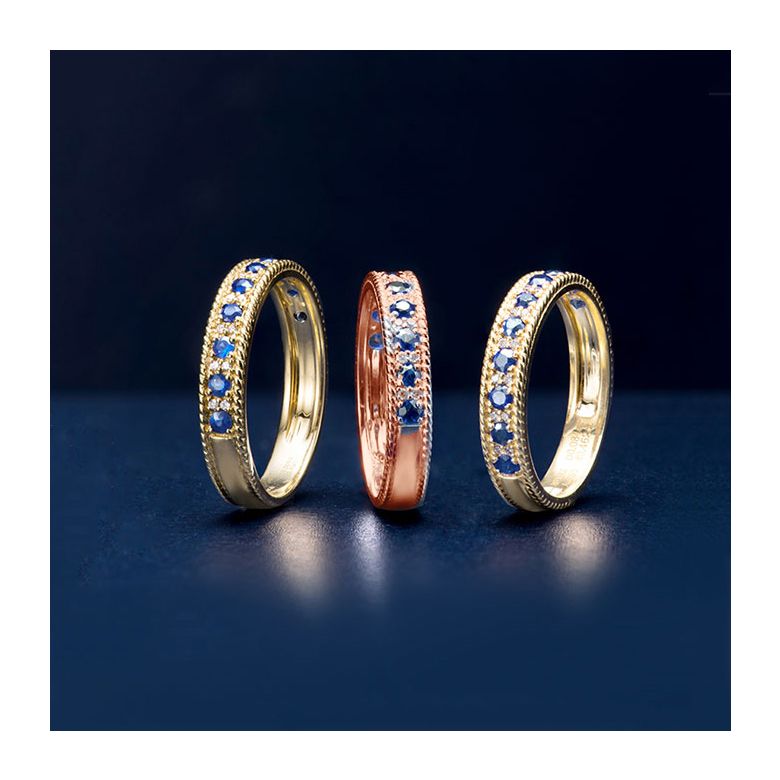 Bague saphir - Tempietto - Or rose, diamant, saphir - 8