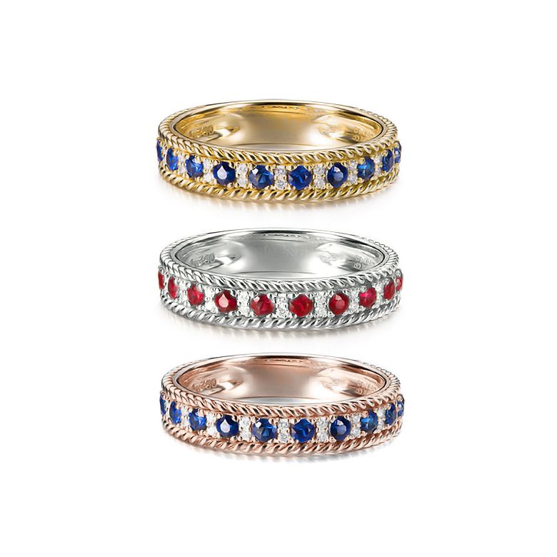 Bague saphir - Tempietto - Or rose, diamant, saphir - 9