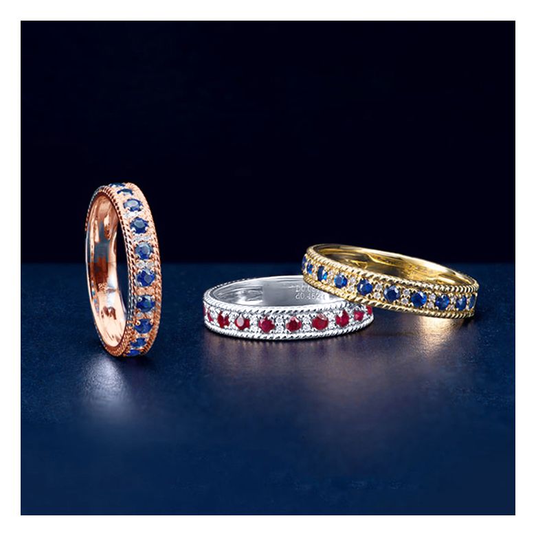 Bague saphir - Tempietto - Or rose, diamant, saphir - 10