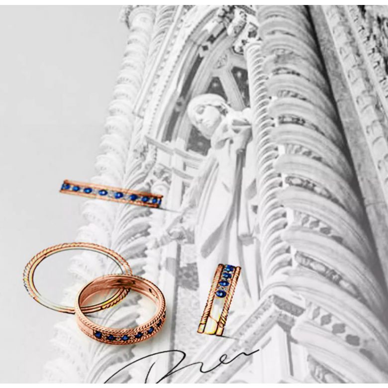 Bague saphir - Tempietto - Or rose, diamant, saphir - 14