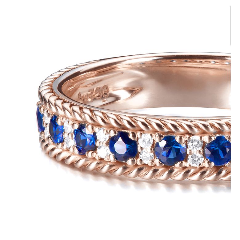 Bague saphir - Tempietto - Or rose, diamant, saphir - 15