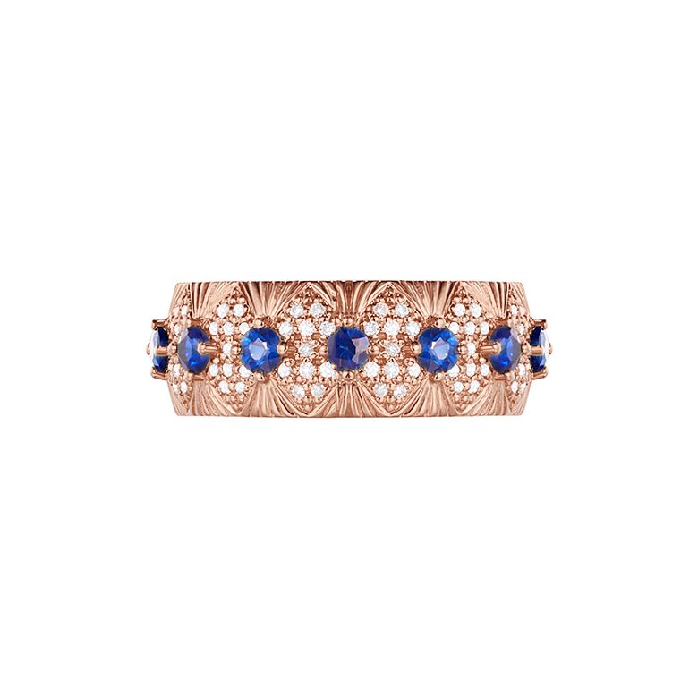 Bague Sixtine - Frivole, Rococo - Or rose, saphir, diamant - 3