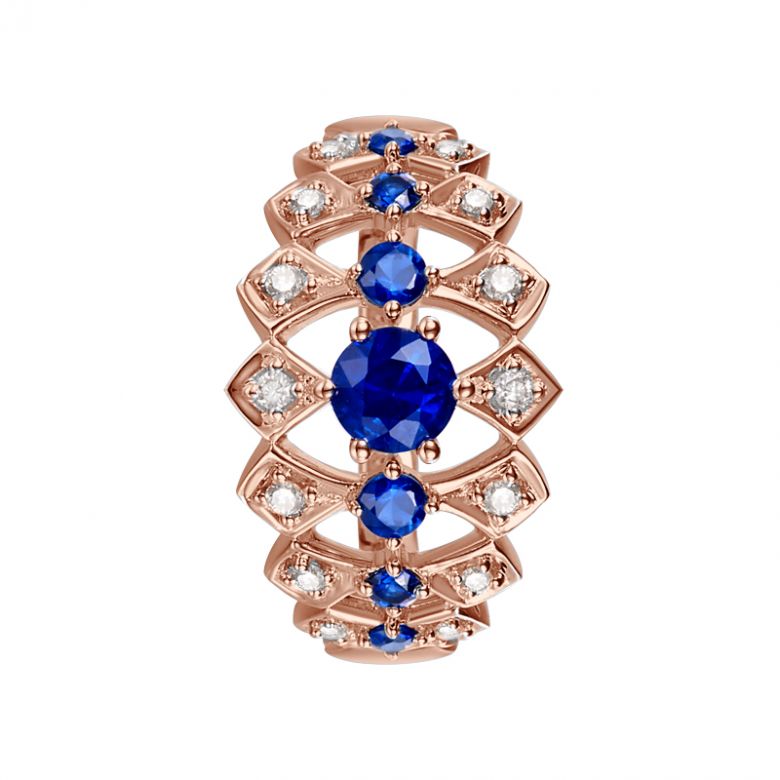 Bague Santa maria novella - Or rose, saphir bleu & diamant - 5