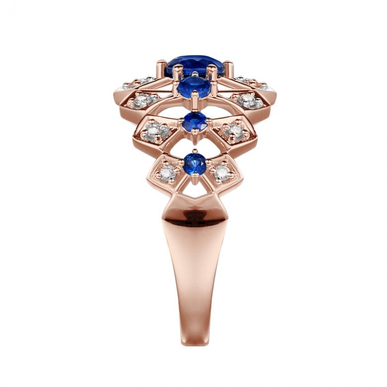 Bague Santa maria novella - Or rose, saphir bleu & diamant - 6