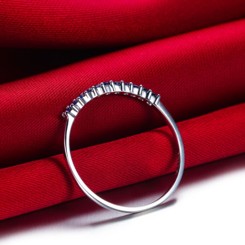 Anneau Or blanc 18 carats, Saphir I Pretty little stars I Gemperles  - 4