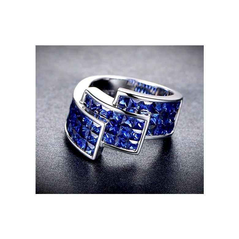 Bague or blanc pavage saphir tri-dimensionnel | Simone de Beauvoir - 4