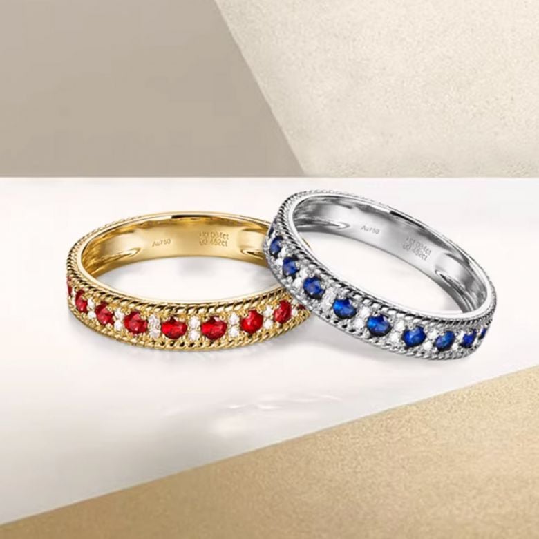 Bague saphir - Tempietto - Or jaune, diamant, saphir - 13