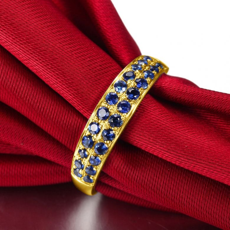 Bague Saphirs en rivière - Or jaune 18 carats - 3