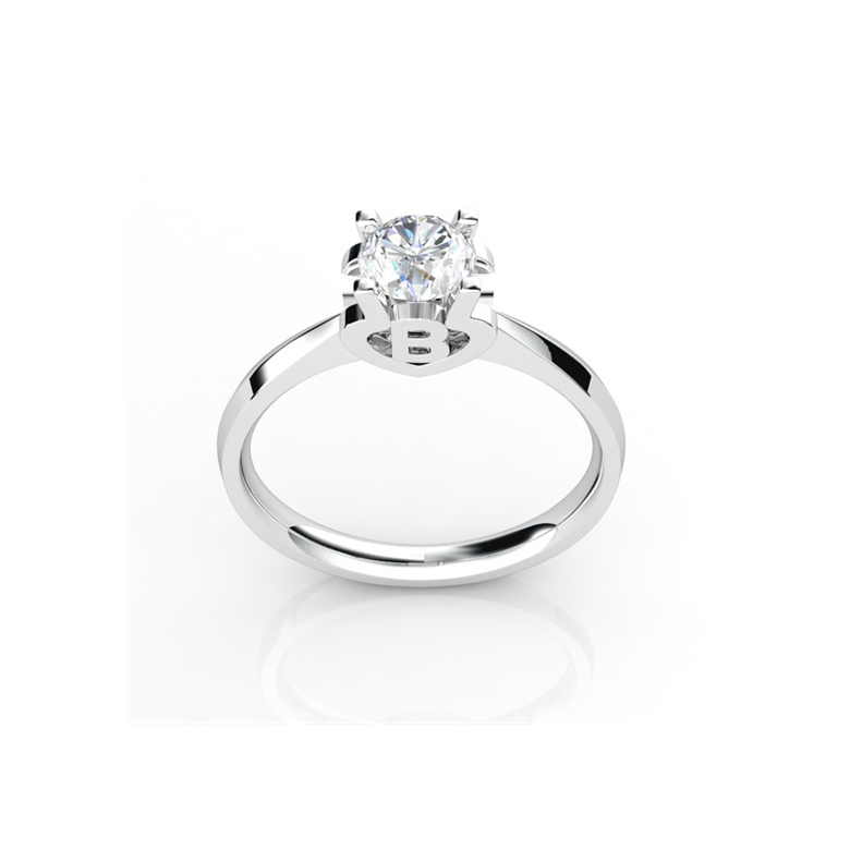 Bague prénom - Lettre B - Diamant, platine | Gemperles - 1
