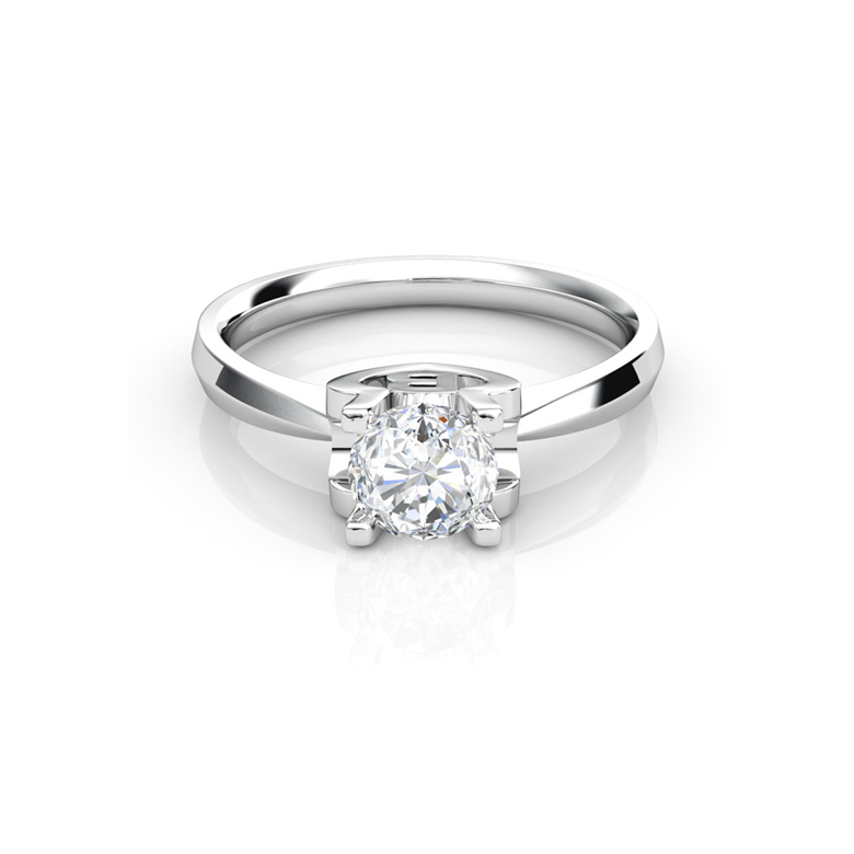 Bague prénom - Lettre B - Diamant, platine | Gemperles - 2