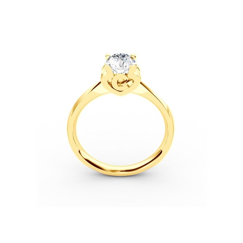 Bague prénom - Lettre C - Diamant, or jaune | Gemperles - 1