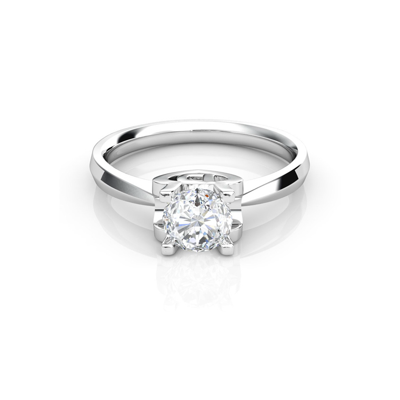 Bague prénom - Lettre D - Diamant, platine | Gemperles - 2