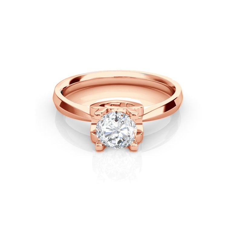 Bague prénom - Lettre D - Diamant, or rose | Gemperles - 2