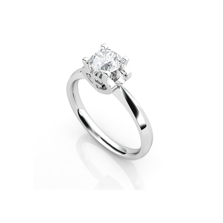 Bague prénom - Lettre F - Diamant, platine | Gemperles - 3