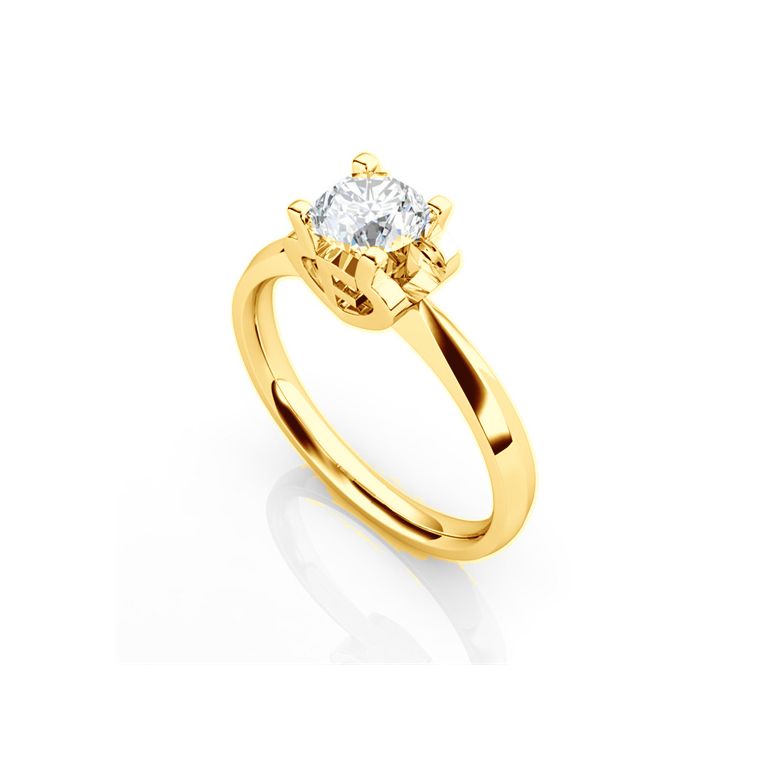 Bague prénom - Lettre F - Diamant, or jaune | Gemperles - 3