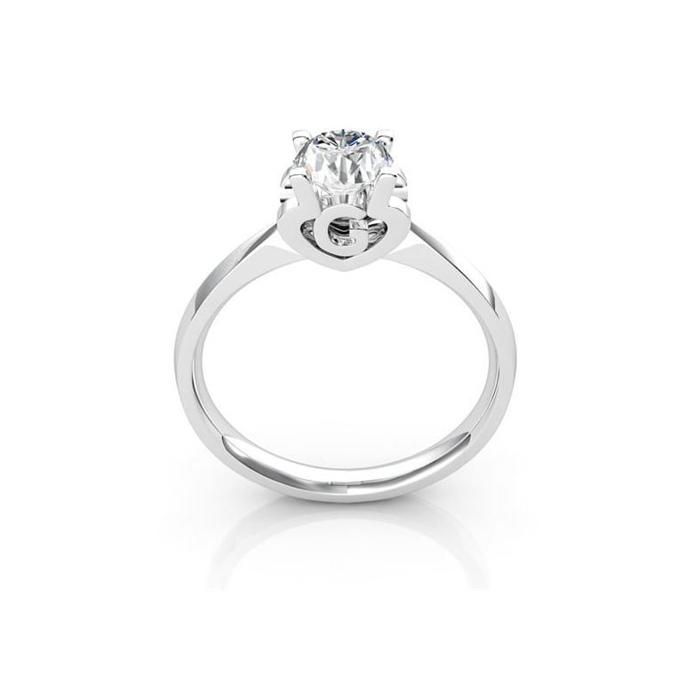Bague prénom - Lettre G - Diamant, platine | Gemperles - 1