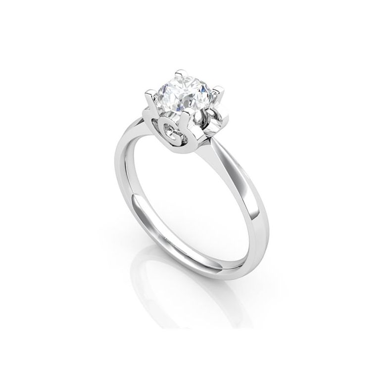 Bague prénom - Lettre G - Diamant, platine | Gemperles - 2