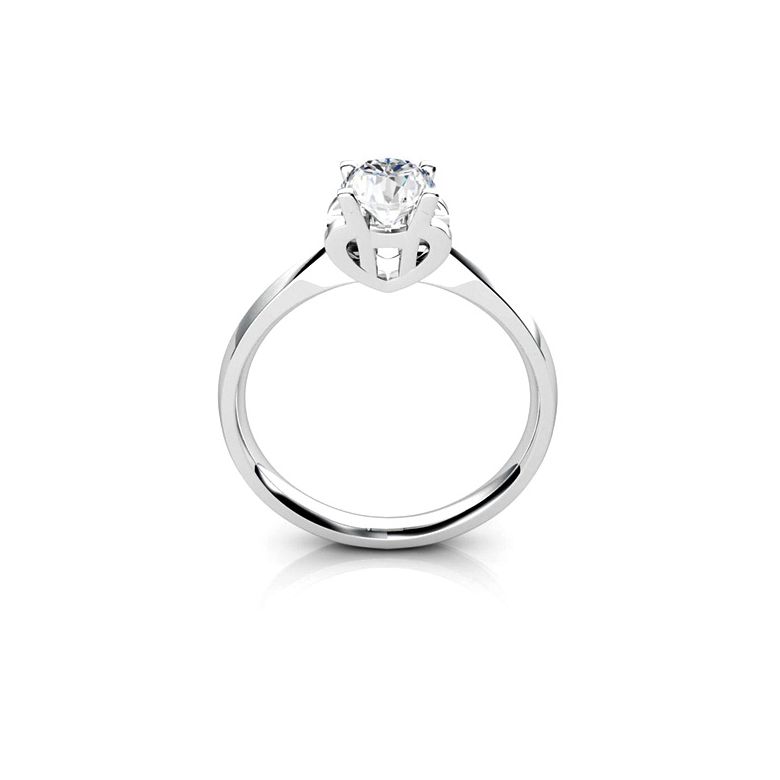 Bague prénom - Lettre H - Diamant, Platine | Gemperles - 1