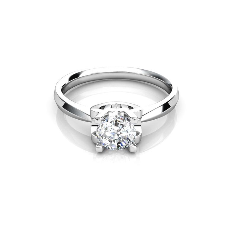 Bague prénom - Lettre H - Diamant, Platine | Gemperles - 2