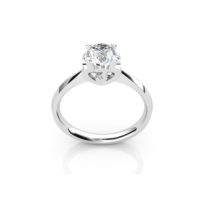 Bague prénom - Lettre J - Diamant, platine | Gemperles - 1