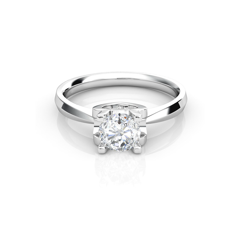 Bague prénom - Lettre J - Diamant, platine | Gemperles - 2