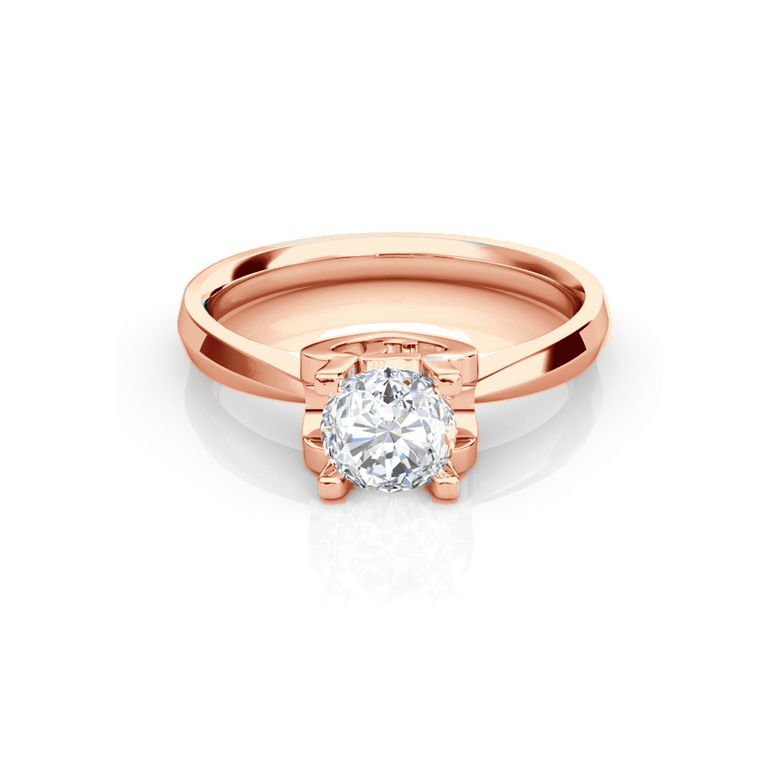 Bague prénom - Lettre J - Diamant, or rose | Gemperles - 2