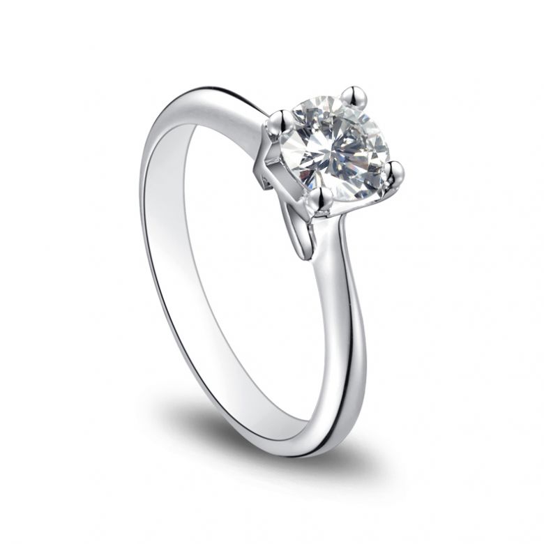 Bague en forme de lettre - initiale K - Diamant, platine | Gemperles - 2
