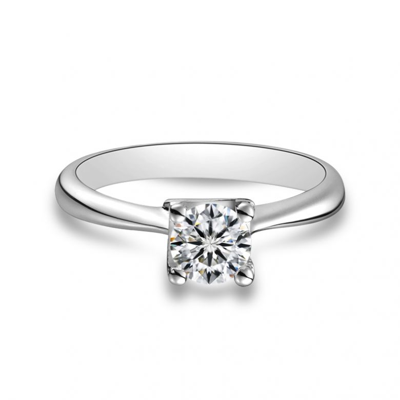 Bague en forme de lettre - initiale K - Diamant, platine | Gemperles - 3