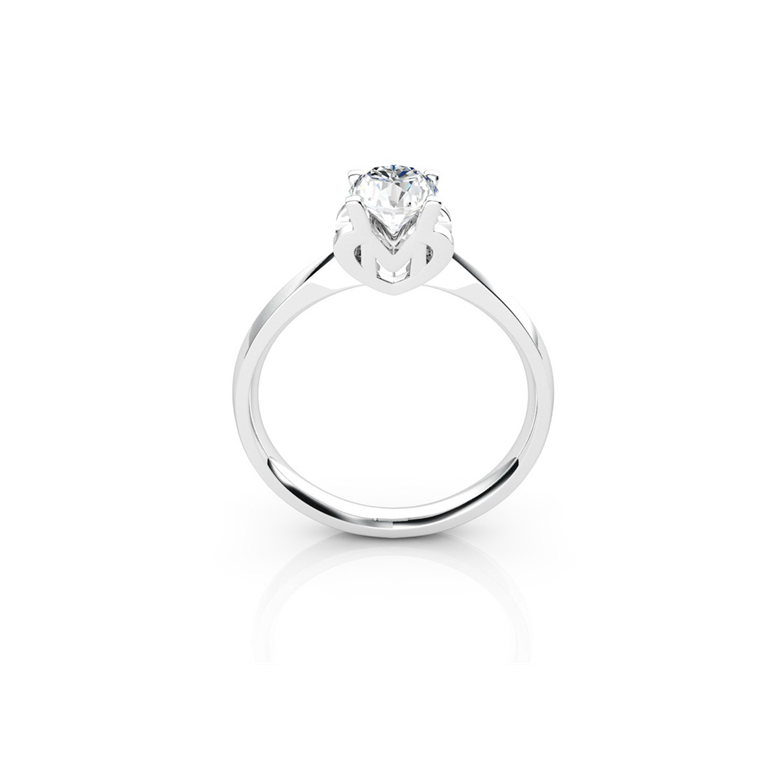 Bague prénom - Lettre M - Diamant, platine | Gemperles - 1