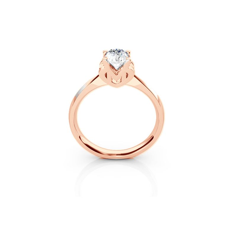 Bague prénom - Lettre M - Diamant, or rose | Gemperles - 1