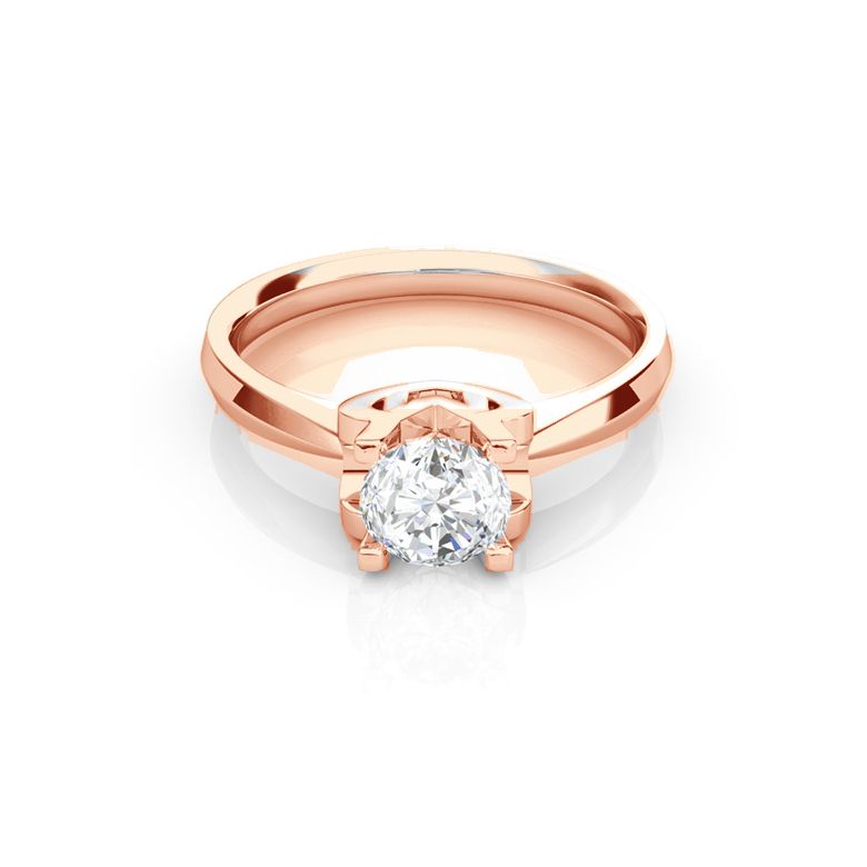 Bague prénom - Lettre M - Diamant, or rose | Gemperles - 2