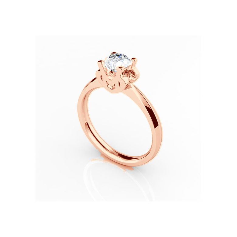 Bague prénom - Lettre M - Diamant, or rose | Gemperles - 3