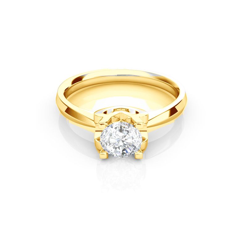 Bague prénom - Lettre M - Diamant, or jaune | Gemperles - 2