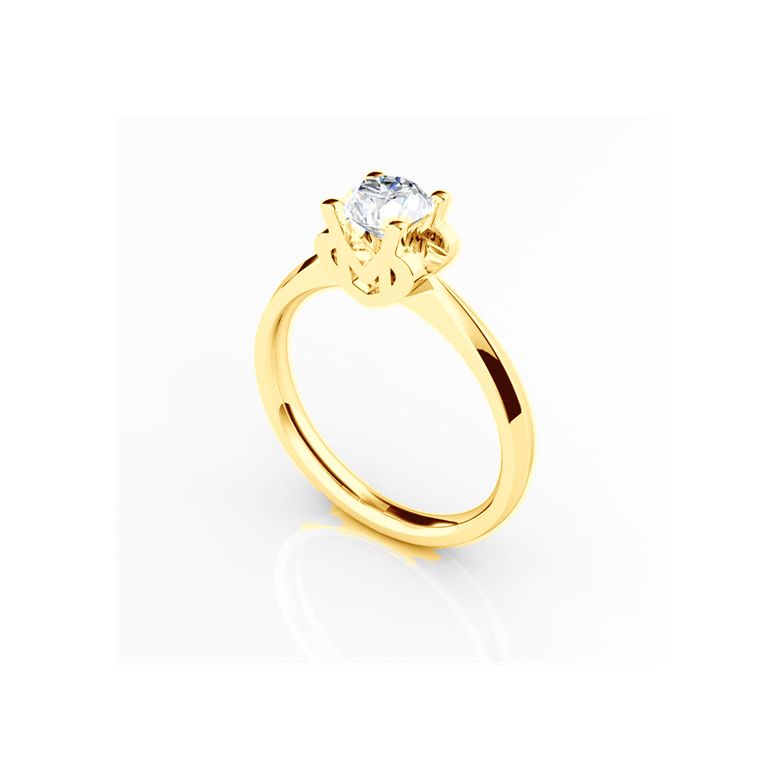 Bague prénom - Lettre M - Diamant, or jaune | Gemperles - 3