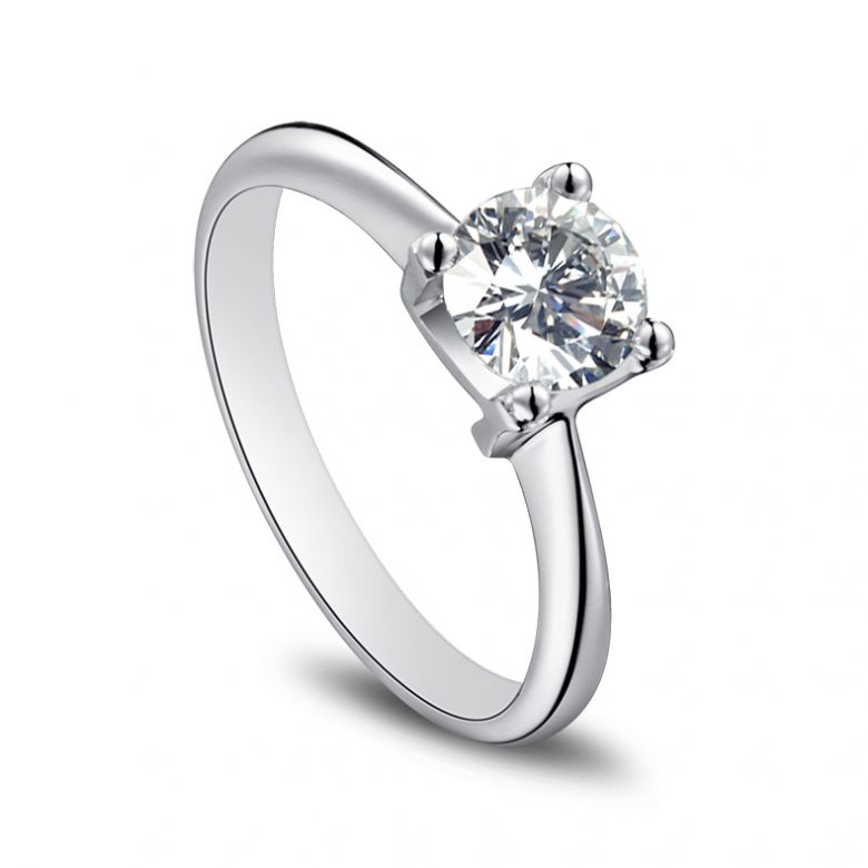 Bague prénom - Lettre N - Diamant, platine | Gemperles - 4