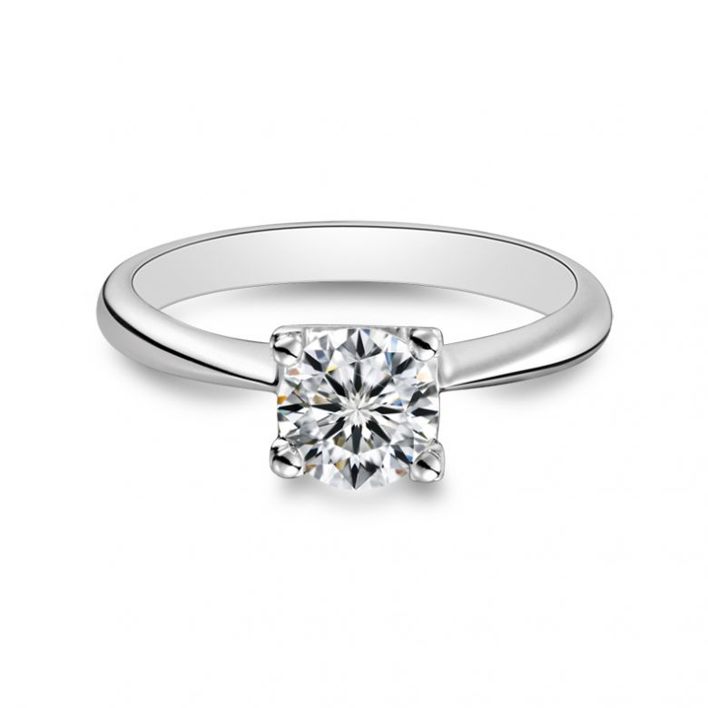 Bague prénom - Lettre N - Diamant, platine | Gemperles - 5