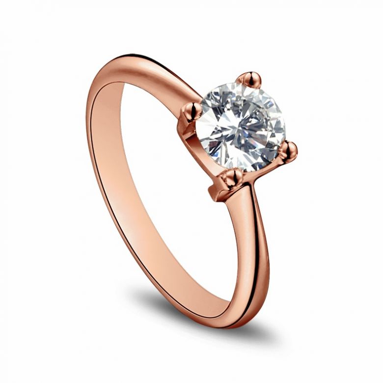 Bague prénom - Lettre N - Diamant, or rose | Gemperles - 2
