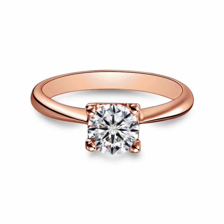 Bague prénom - Lettre N - Diamant, or rose | Gemperles - 3