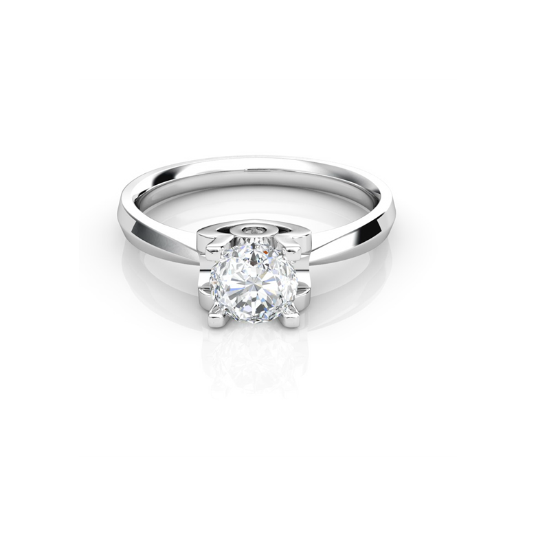 Bague prénom - Lettre O - Diamant, platine | Gemperles - 2